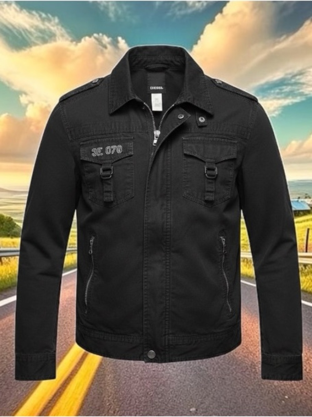 Vintage Diesel panther fighter squadron military biker jacket
